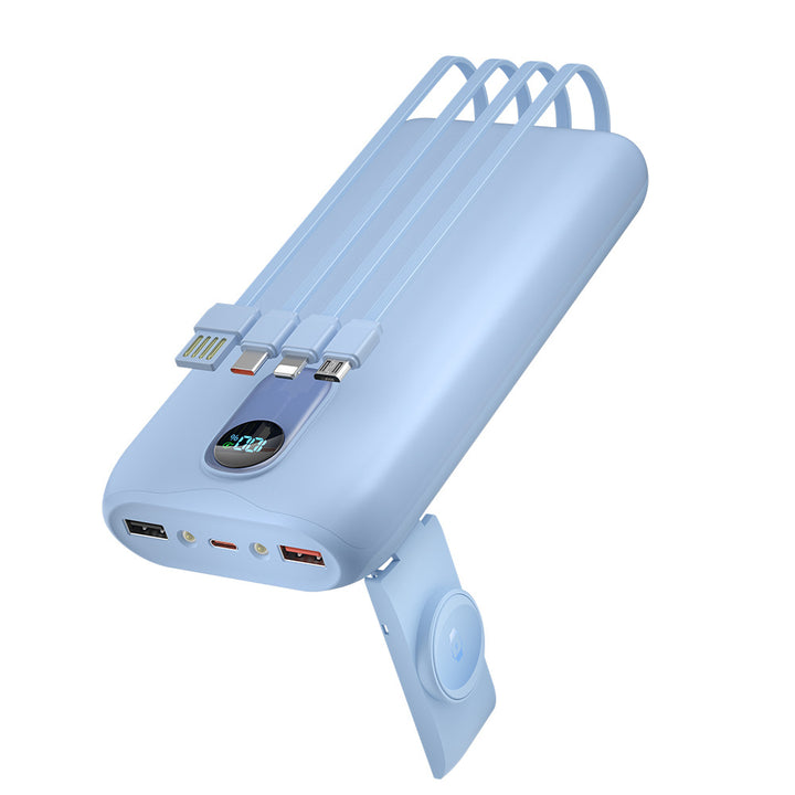 Portable power bank with integrated charging cables and LCD screen Stornfield