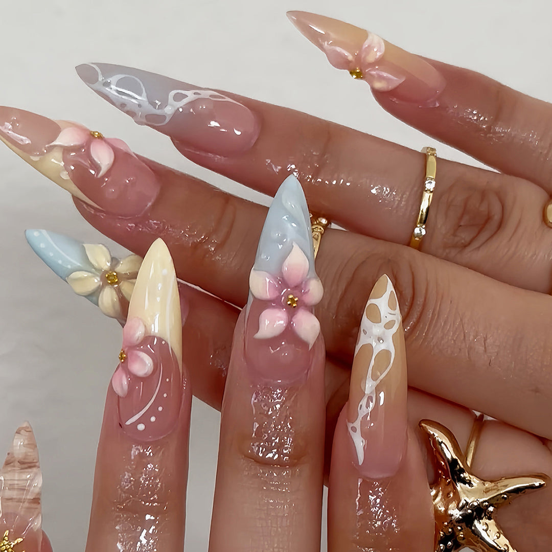 Premium Floral Art Press-On Nails Stornfield