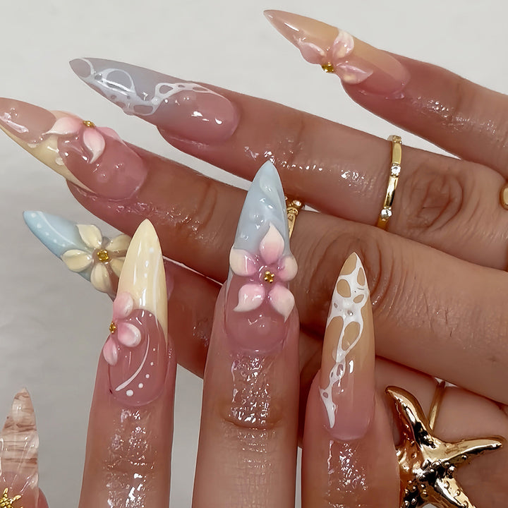 Premium Floral Art Press-On Nails Stornfield