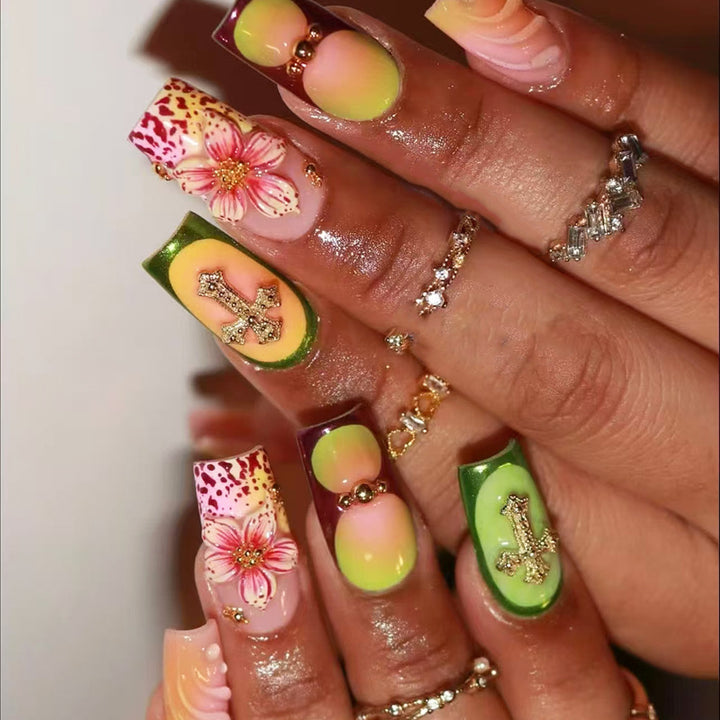 Creative Floral Press-On Nail Tips Stornfield