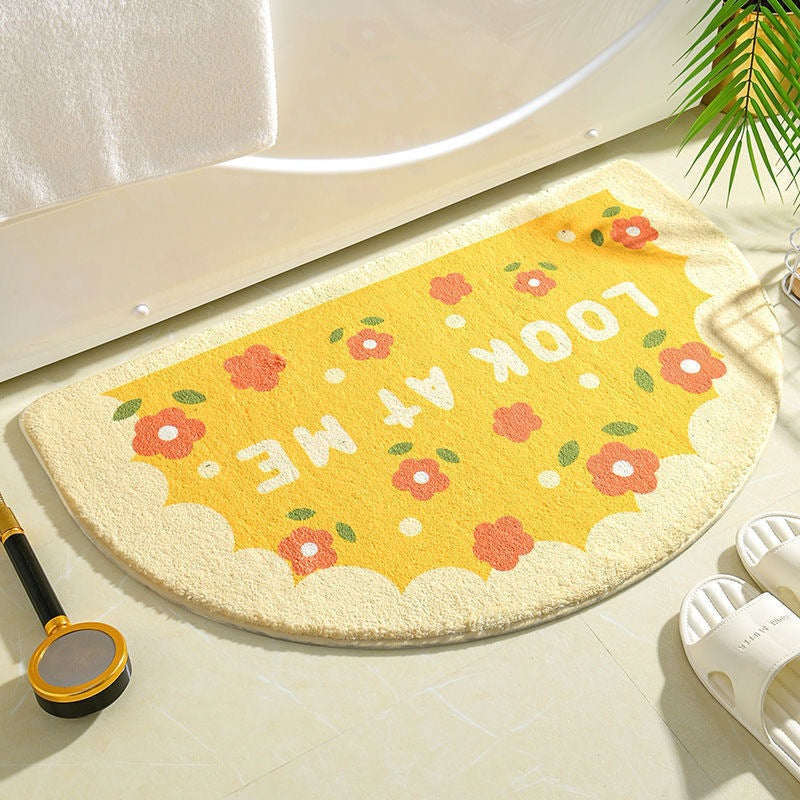 Floral Print Bathroom Mat for Home