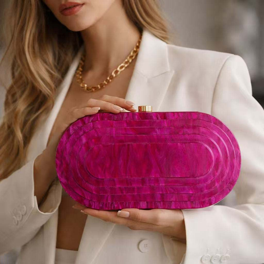 Elegant Sculptural Acrylic Clutch