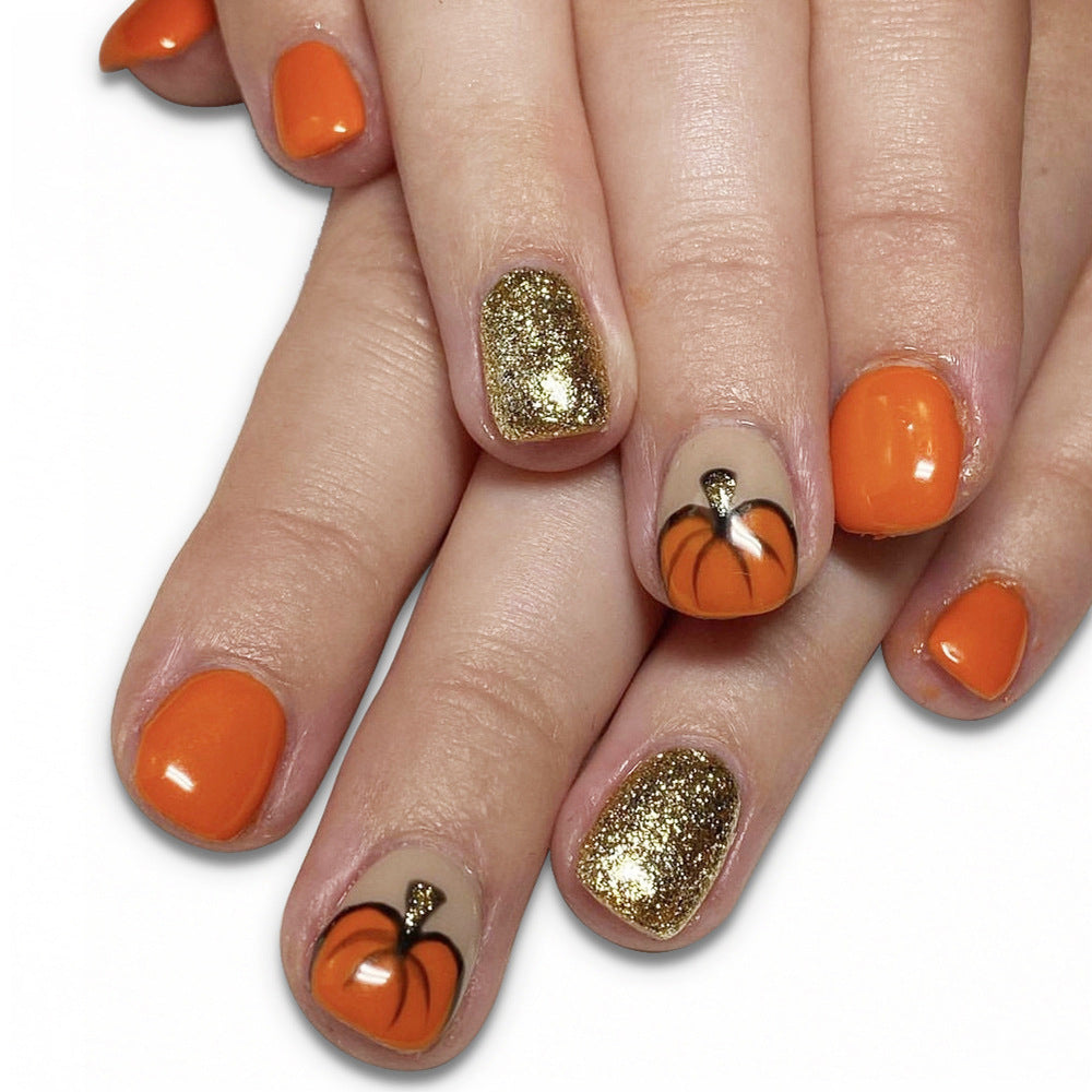 Festive Pumpkin-Themed Nail Art Set Stornfield