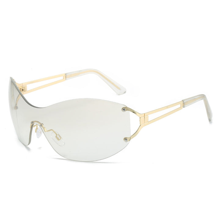 Futuristic Ultra-Wrap Sunglasses with Metallic Accents Stornfield