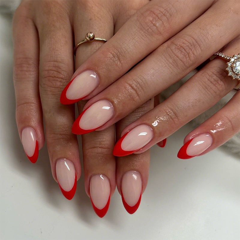 Elegant French Manicure Artificial Nails Stornfield