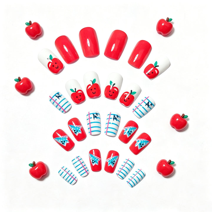 Creative art nails with cheerful school motif Stornfield