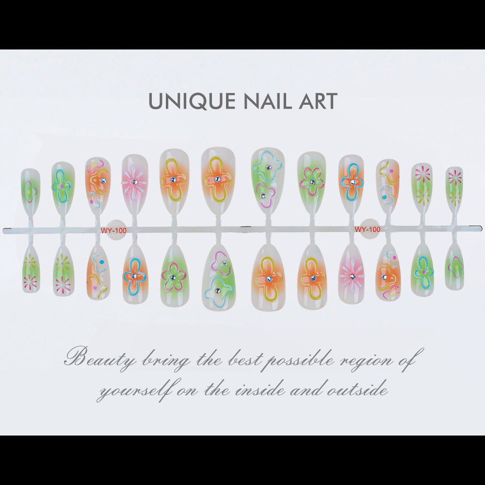 Artistic Floral Press-On Nails Kit Stornfield