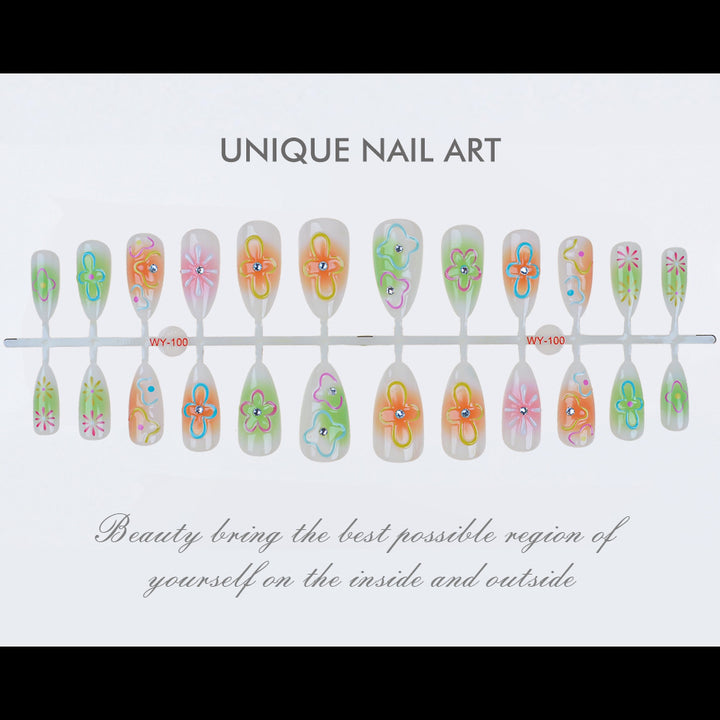 Artistic Floral Press-On Nails Kit Stornfield
