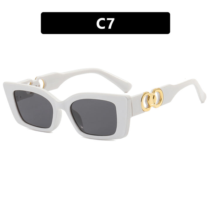 Women's fashionable square sunglasses with golden embellishments Stornfield