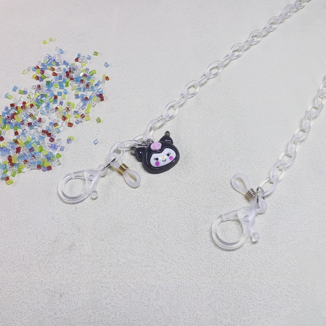 Playful glasses holder chain made of transparent material Stornfield