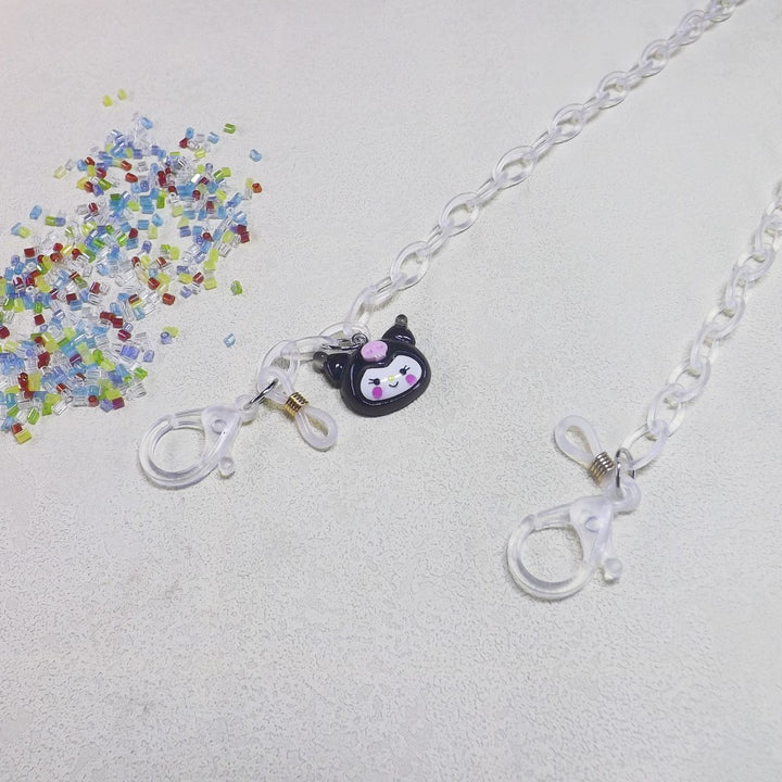 Playful glasses holder chain made of transparent material Stornfield