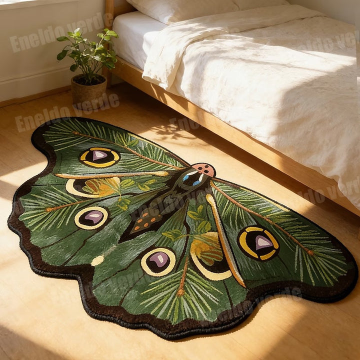 Butterfly-Shaped Floral Bath Mat