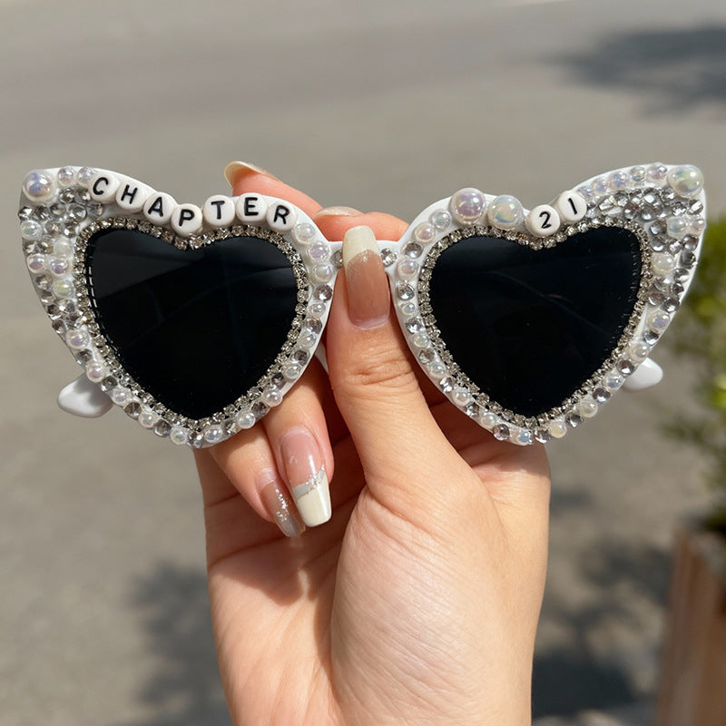 Heart-Shaped Pearl-Embellished Sunglasses Stornfield
