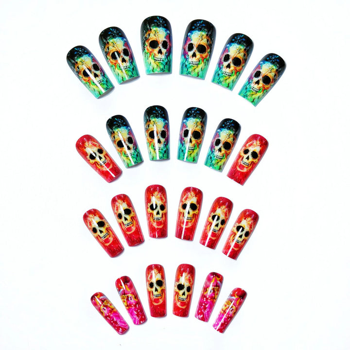 Art nails with creative skull design Stornfield