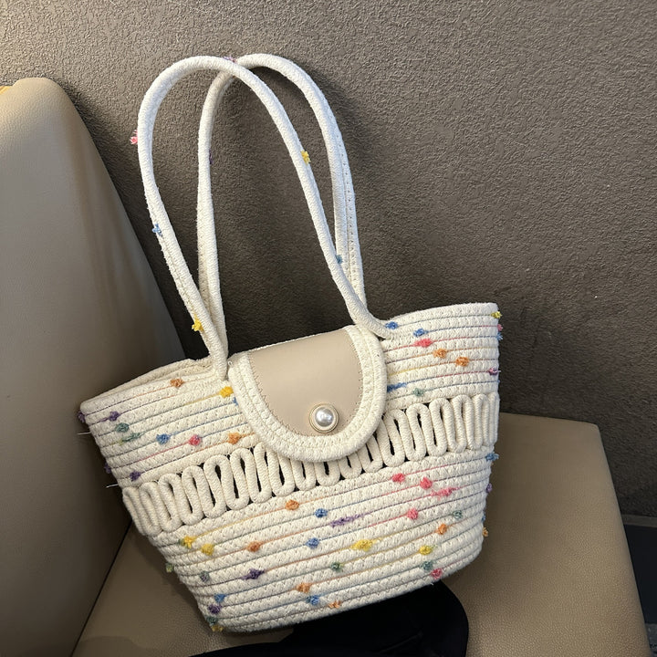 Women's Fashion Handbag with Colorful Cotton Weave Stornfield