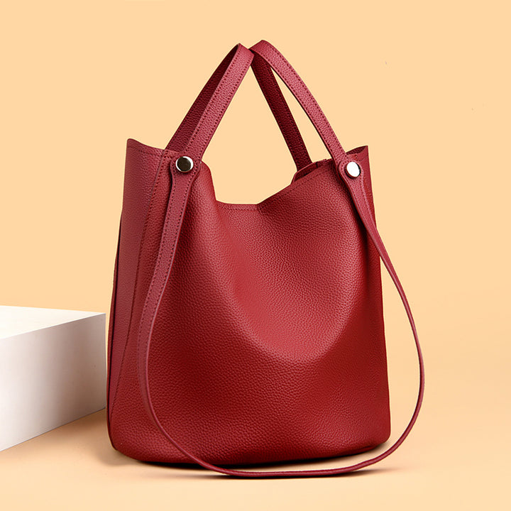 Casual Leather Bucket Bag Stornfield