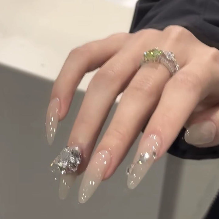 Glamorous Rhinestone-Embellished Press-On Nail Extensions Stornfield