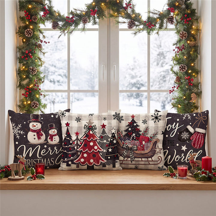 Rustic Christmas Sleigh Decorative Throw Pillow