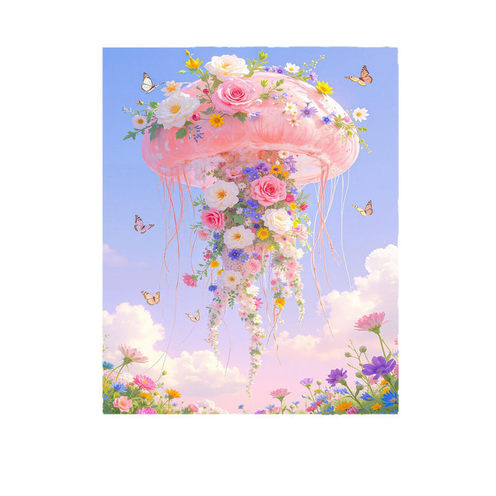 Floral Jellyfish Canvas Print Stornfield