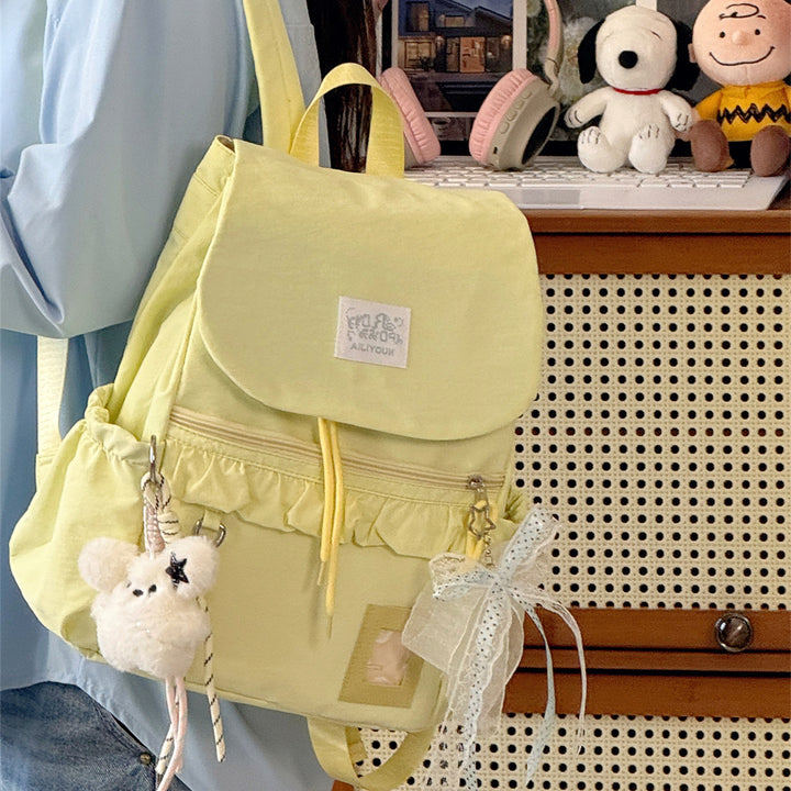 Stylish Ruffled Design Back-to-School Backpack Stornfield