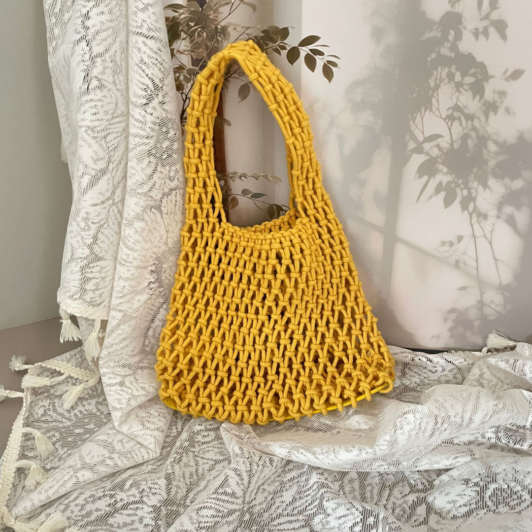 Hand-knotted tote bag with unique design Stornfield