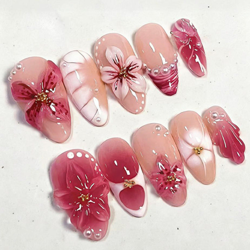 Artificial nail set with floral patterns Stornfield