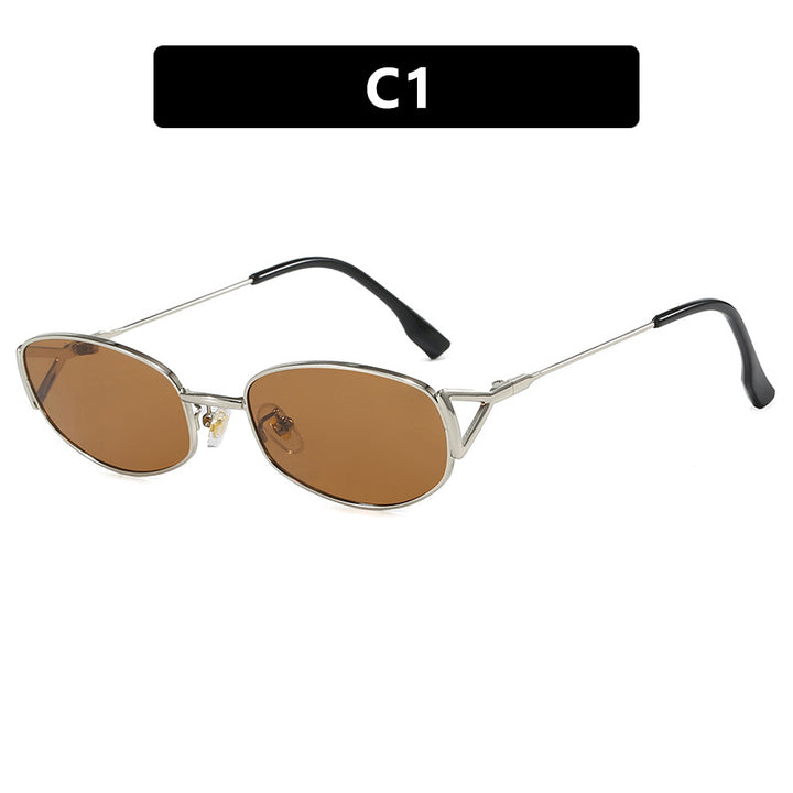 Women's fashionable sunglasses in an elegant oval design with high-quality metal frame Stornfield