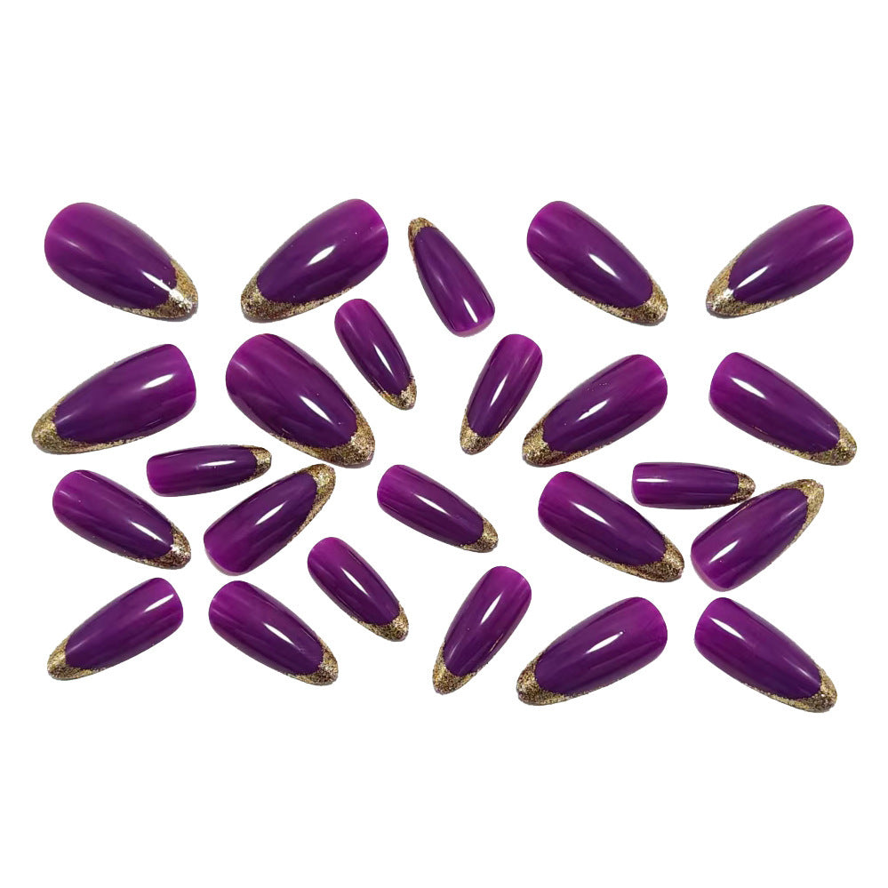 Glamorous artificial nails with shiny and glittery tips Stornfield