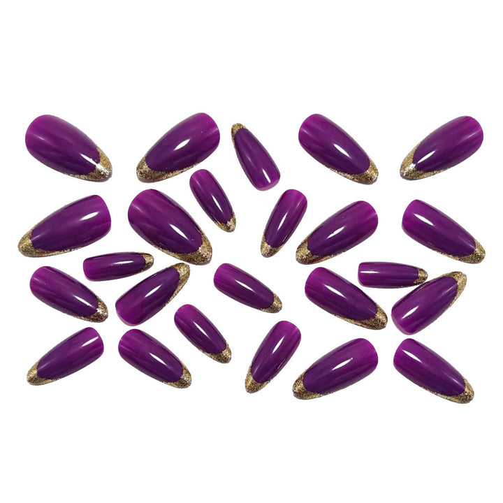 Glamorous artificial nails with shiny and glittery tips Stornfield