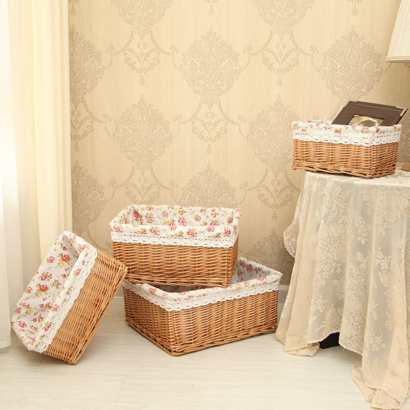 Decorative Woven Storage Basket with Liner Stornfield