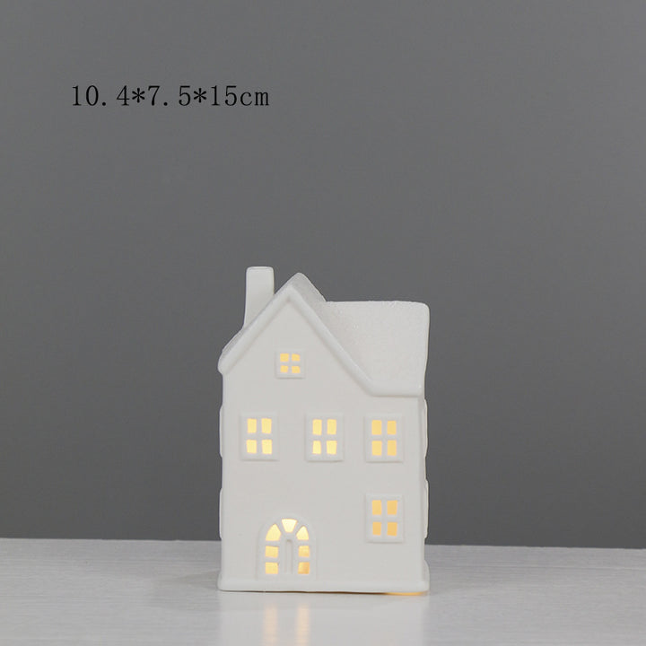 Ceramic House-Shaped Decorative Lantern Stornfeild