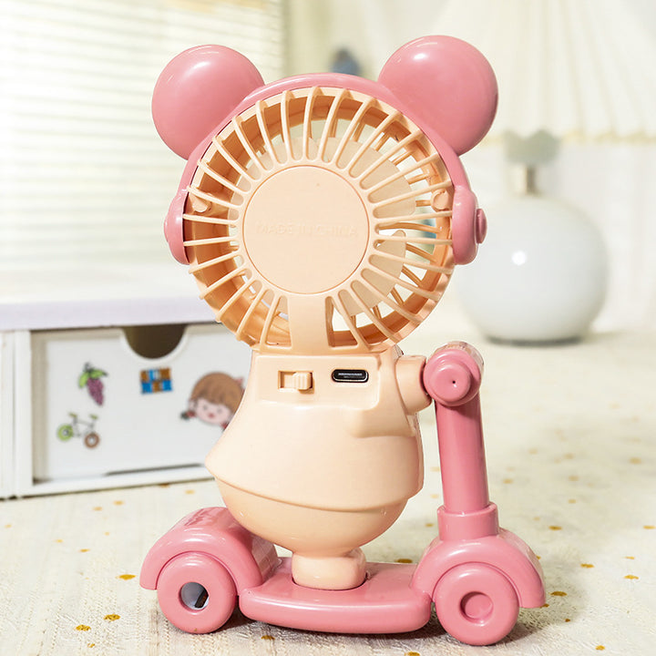 Ladies portable hand fan with cute animal design Stornfield