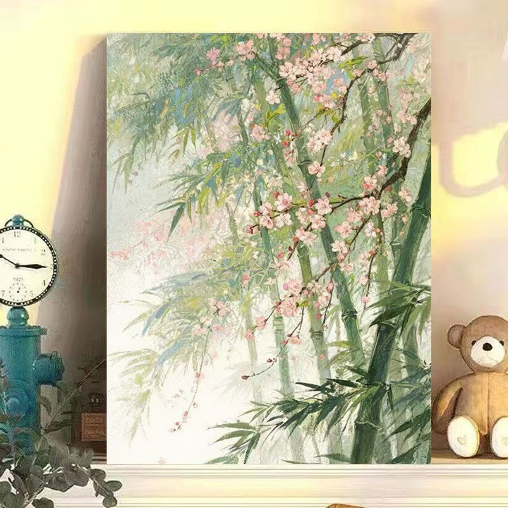 Serene Bamboo and Cherry Blossom Wall Art Stornfield