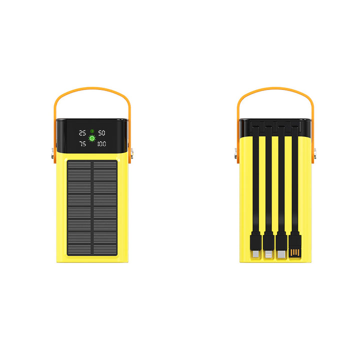 Portable Solar Power Bank with Integrated LED Display and Multifunctional Charging Cable Stornfield