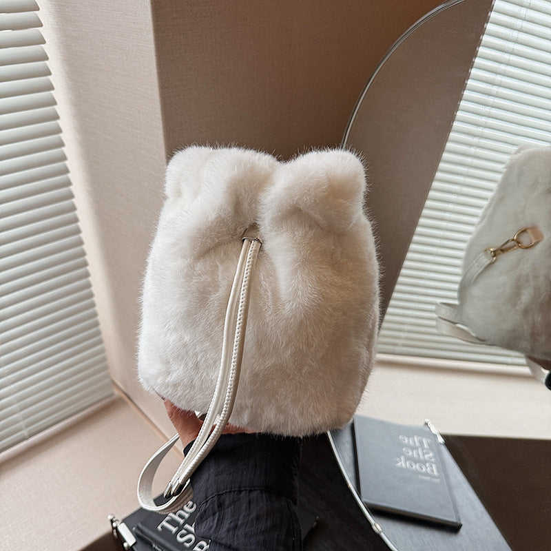 Plush Drawstring Mini Backpack