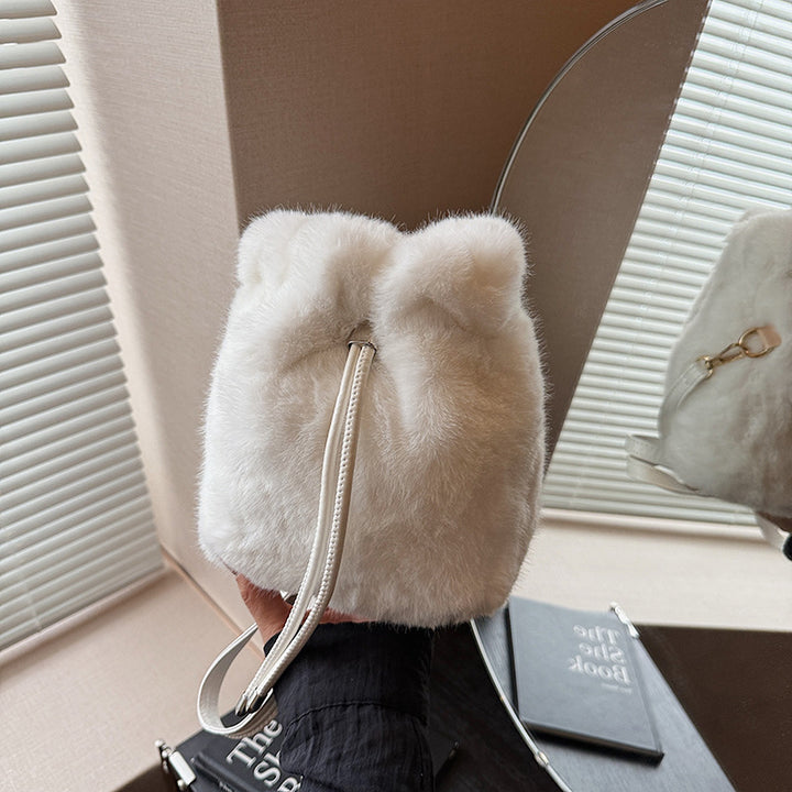 Plush Drawstring Mini Backpack