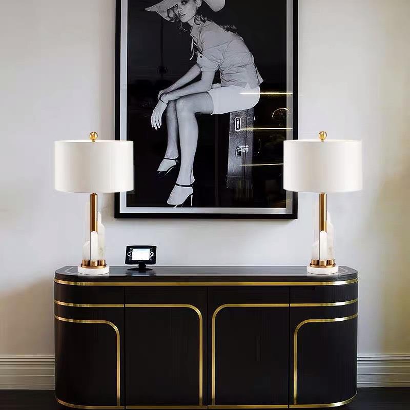 Modern Decorative Table Lamp with Elegant Stone Base