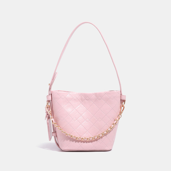 Textured Leather Bucket Handbag