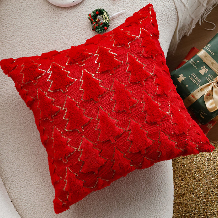 Decorative cushion with artistic Christmas tree design