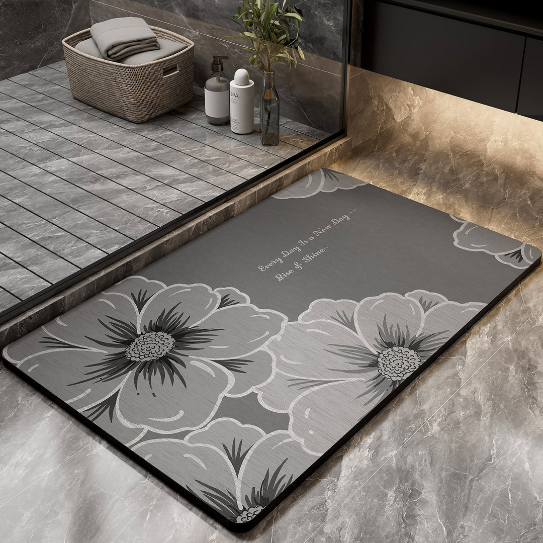 Floral Pattern Bath Mat