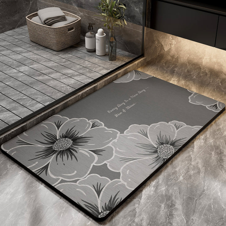 Floral Pattern Bath Mat