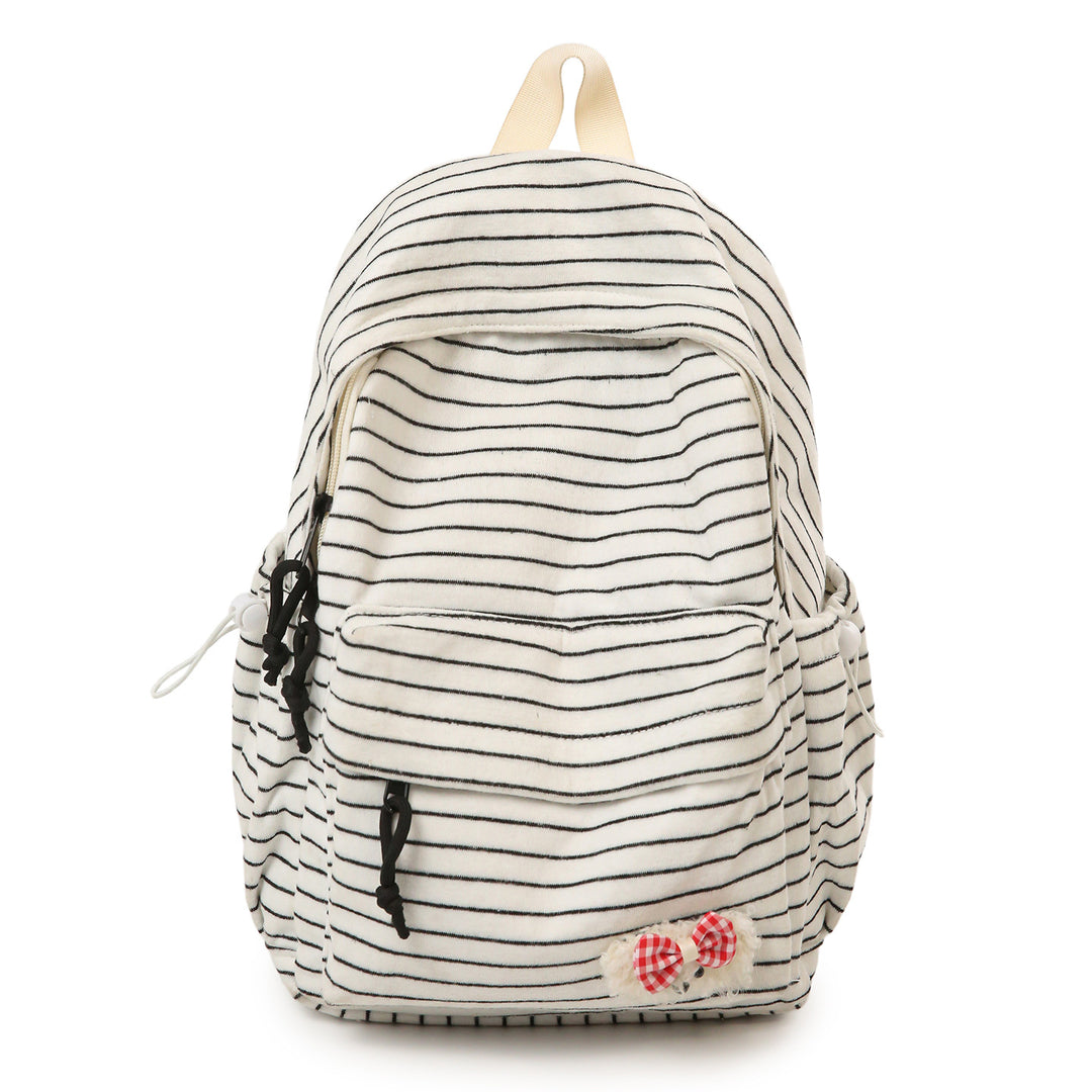 Striped Cozy Fabric Backpack Stornfield