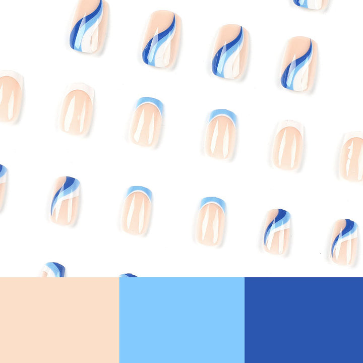Artful and elegant nail extensions with wave design Stornfield
