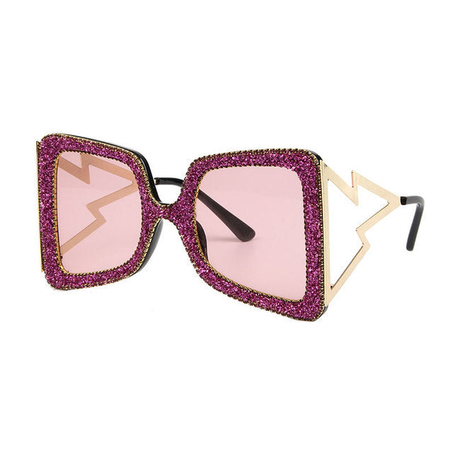 Women's oversized sunglasses with glittering crystal frame Stornfield