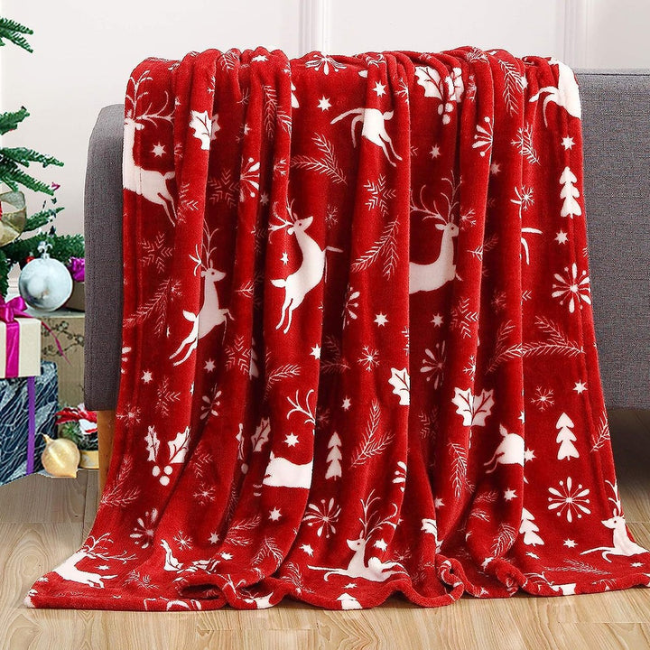 Festive Holiday-Themed Plush Throw Blanket
