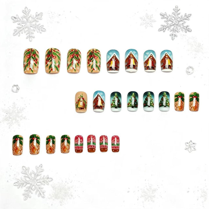 Artificial nails with festive Christmas motif Stornfield