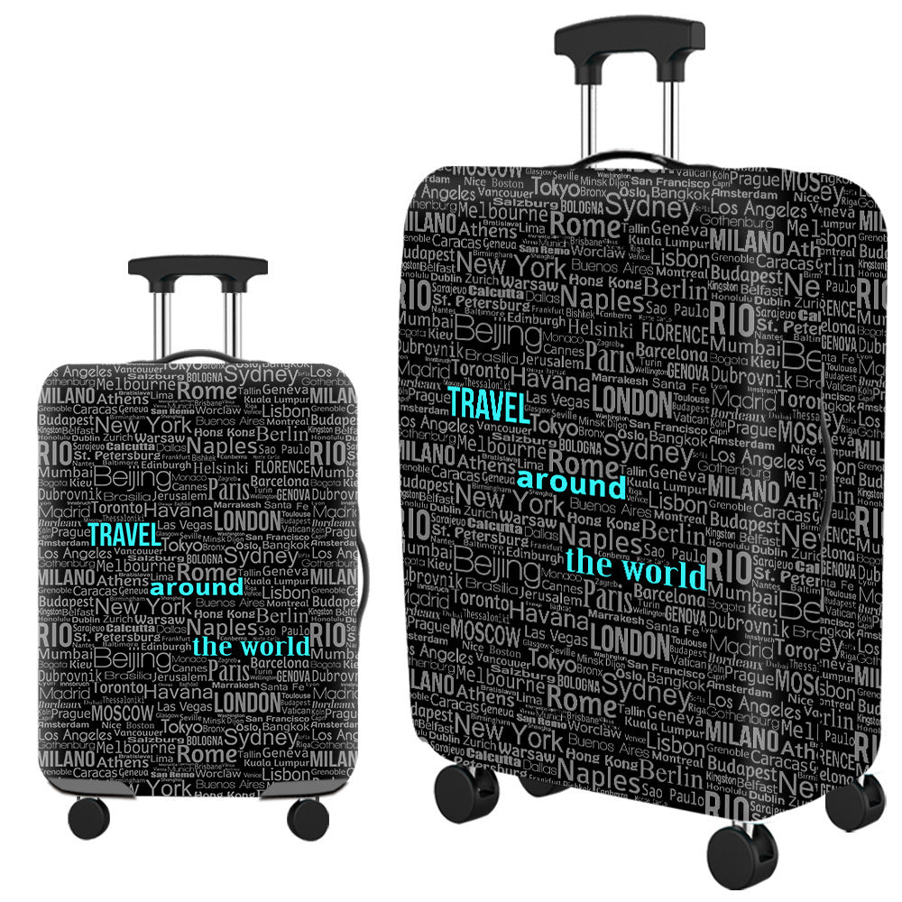 Vintage Travel-Themed Hard Shell Suitcase Stornfield