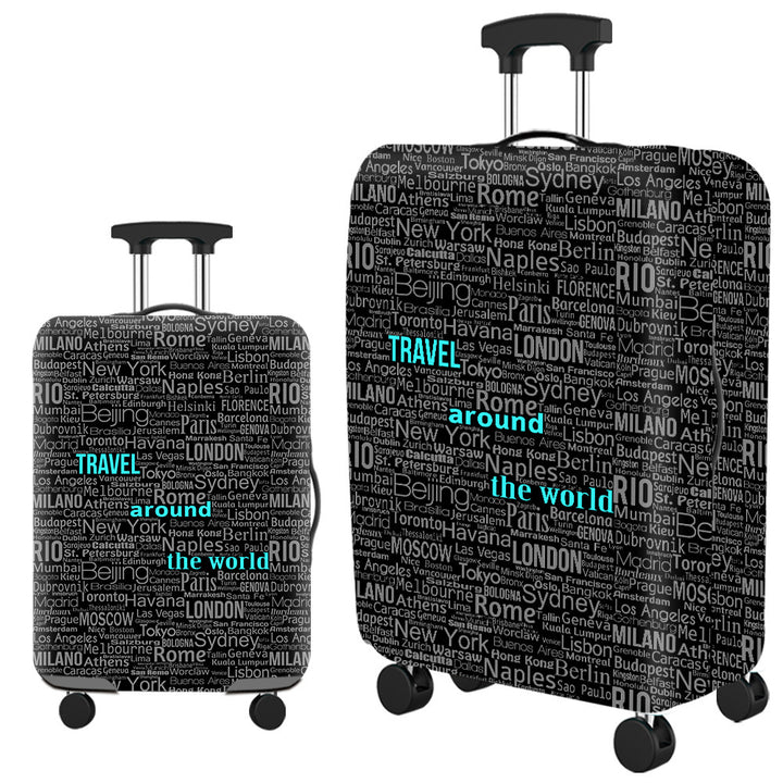 Vintage Travel-Themed Hard Shell Suitcase Stornfield