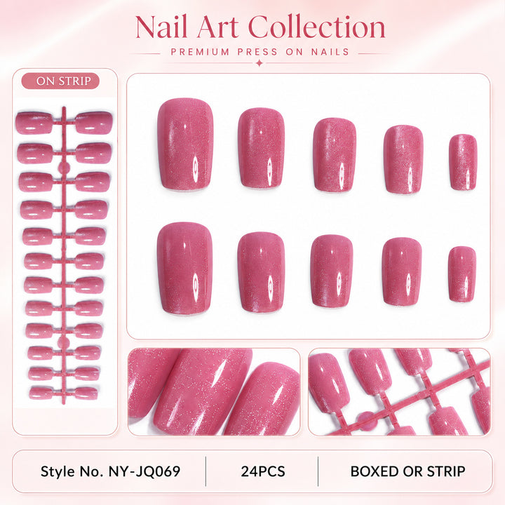 Premium Press-On Nails with Metallic Shine Stornfield