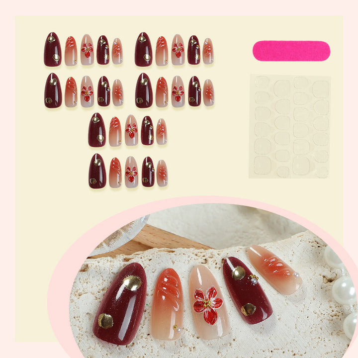 Elegant Floral Press-On Nail Art Set Stornfield 1788496102